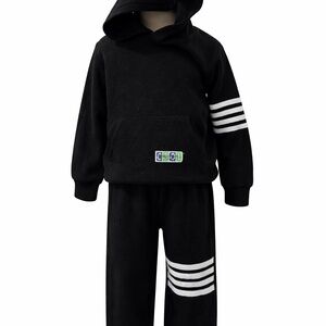 Toddler Boys Black 2-Piece Hoodie Jogger Set | Size 4T | Sport Stripe Outfit